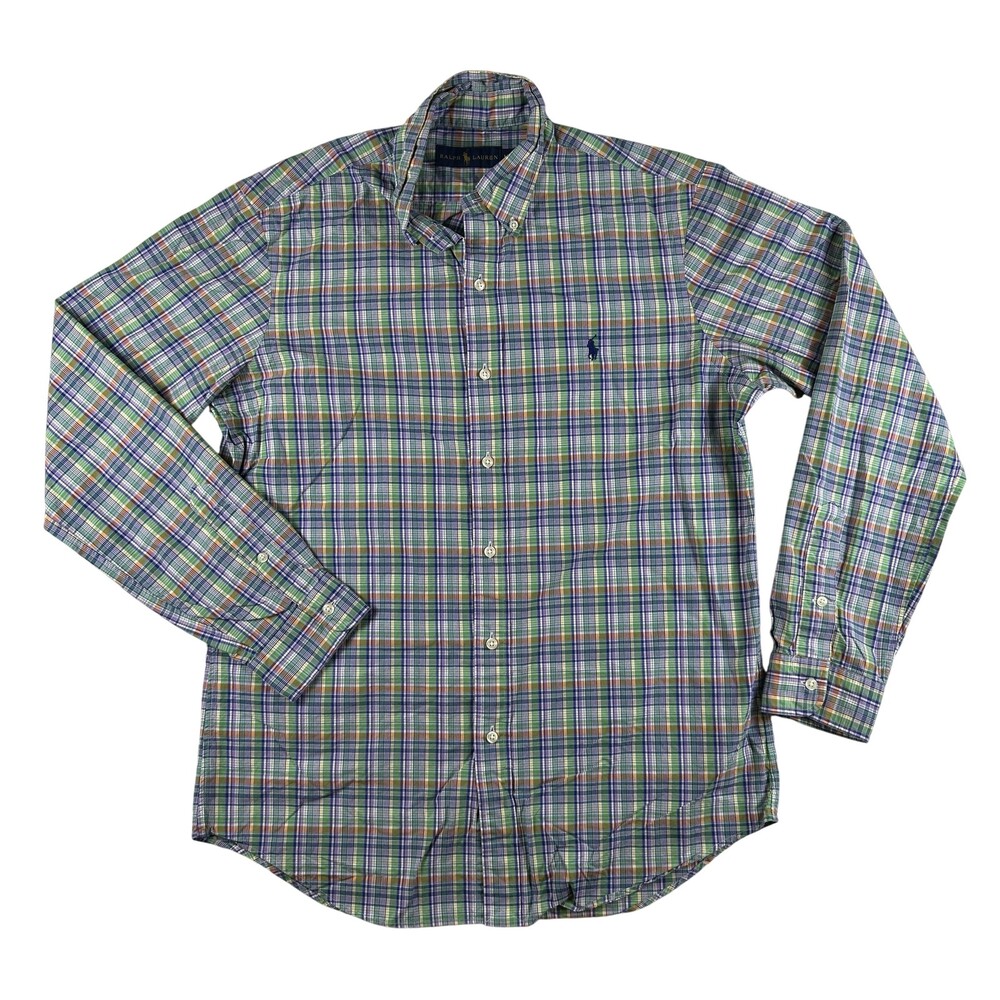 Ralph Lauren Shirt Mens Medium Multicolor Plaid Long Sleeve Button Down Casual